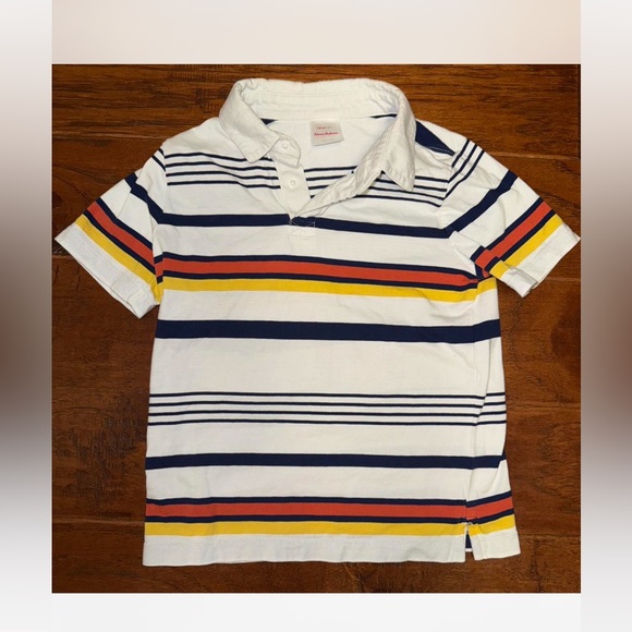 Hanna Andersson Kids Polo with Stripes - Navy, Yellow, Orange - Picture 1 of 3